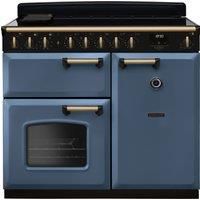 Rangemaster Classic Deluxe 100cm Induction Rangecooker - Stone Blue + Brass