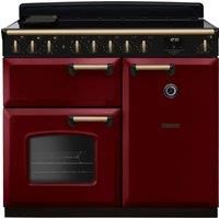 Rangemaster Classic Deluxe 100cm Induction Rangecooker - Bordeaux + Brass