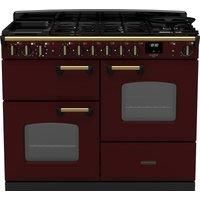 Rangemaster Classic Deluxe 110cm Dual Fuel Rangecooker - Bordeaux + Brass