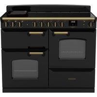 Rangemaster Classic Deluxe 110cm Induction Rangecooker - Gloss Black + Brass