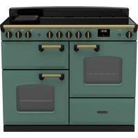 Rangemaster Classic Deluxe 110cm Induction Rangecooker - Mineral Green + Brass