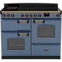 Rangemaster Classic Deluxe 110cm Induction Rangecooker - Stone Blue + Brass