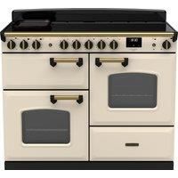 Rangemaster Classic Deluxe 110cm Induction Rangecooker - Pale Cream + Brass