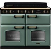 Rangemaster Classic Deluxe BC CLDLB110EIPMGR/AB1 110cm Electric Range Cooker with Induction Hob - Mineral Green / Antique Brass - A/A Rated, Green
