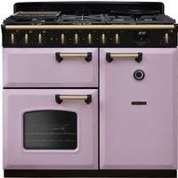 Rangemaster Classic Deluxe 100 Dual Fuel CLDL100DFPHTH/AB1 100cm Dual Fuel Range Cooker with Gas Hob - Heather / Chrome - A Rated, Purple