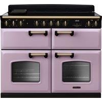 Rangemaster Classic Deluxe BC CLDLB110EIPHTH/AB1 110cm Electric Range Cooker with Induction Hob - Heather / Antique Brass - A/A Rated, Purple