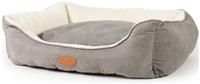 Luxury Grey Sofa Dog Bed Medium/Large Soft Cushion Extra Warm Comfort