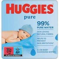 Huggies Pure Baby Wipes - 3 Pack (3 x 56 Wipes)