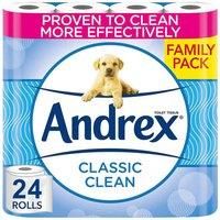 Andrex New and Improved Classic Clean Toilet Roll Tissue Paper - 4 Rolls