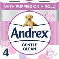 Andrex Toilet Roll - Gentle Clean Toilet Paper, 4 Toilet Rolls