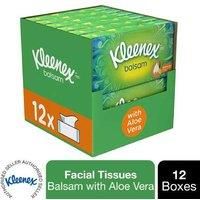 Kleenex Balsam Facial Tissues, Pack of 12 Tissue Boxes (Protective Balm for Cold and Flu Symptoms)