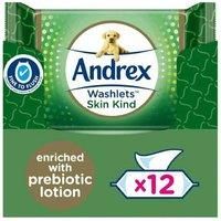 Andrex Skin Kind Washlets, Luxury Flushable Toilet Wipes Enriched with Aloe Vera