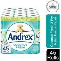 Andrex Coconut Fresh Fragrance Toilet Rolls - 9 Toilet Roll - Bulk Buy Toilet Rolls - Coconut Scented Toilet Rolls for a Fresh and Confident Clean