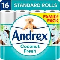 Andrex Coconut Fresh Toilet Tissue - 16x, 32x, 48x, 64x or 80x Rolls
