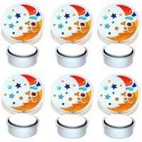 Highlands Silver Moon Tealight Candle Holder Pack Of 6