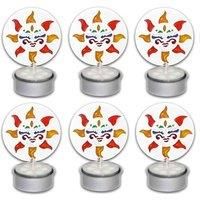 Silver Moon Star Multi Colour Glass Candle Holder