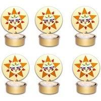 Gold Star Multi Colour Glass Candle Holder