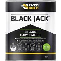 Everbuild Black Jack 903 Bitumen Trowel Mastic, Black, 1 Litre