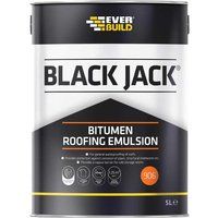 Everbuild Black Jack 906 Bitumen Roofing Emulsion – Waterproofer for Roofs – Black – 5 Litre