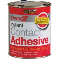 EVERBUILD 750ML STICK 2 CONTACT ADHESIVE WOOD STEEL GLUE INTERNAL & EXTERNAL