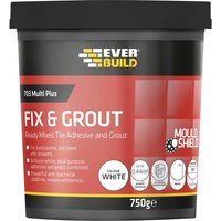 Everbuild 703 Fix and Grout Tile Adhesive, Brilliant White, 3.75 kg