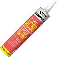 Everbuild AC50 | High Strength Acoustic Sealant & Adhesive for Sealing and Bonding Plasterboards and Insulation Boards - 900ml - White
