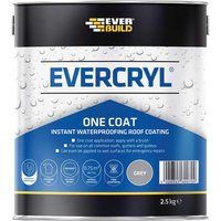 Everbuild Evercryl One Coat Instant Waterproofing For Roofs, Gutters and Gulleys, Grey, 2.5 kg