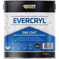 Everbuild Evercryl One Coat Instant Waterproofing For Roofs, Gutters and Gulleys, Black, 2.5 kg