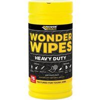 Everbuild Wonder Wipes Textured Heavy Duty Cleaning Wipes for the Building Trade | Specially Formulated to Clean Hands, Tools and Surfaces - 75 Wipes