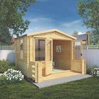 3.3m x 3.4m Mercia Log Cabin with Veranda - 19mm Logs
