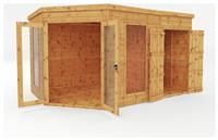 Mercia 8 x 12ft Premium Corner Timber Summerhouse with Side Shed