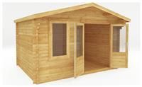Mercia 4m x 3m 34mm Wall Double Glazed Retreat Log Cabin