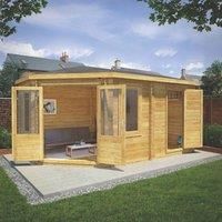 Mercia 5m x 3m 28mm Wall Corner Lodge Plus