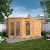 Mercia 8 x 12ft Premium Corner Summerhouse with Side Shed with Assembly