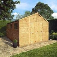 Mercia 15ft x 10ft Premium Shiplap Modular Workshop Shed - Including Installation