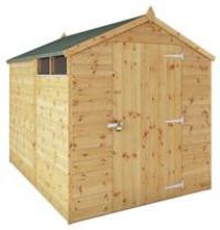 Wooden Garden Shed 8x6, Outdoor Security Storage Building, Shiplap, Apex Roof, (8 x 6 / 8Ft x 6Ft)