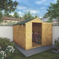 Wooden Garden Shed 8x6, Outdoor Security Storage Building, Shiplap, Apex Roof, (8 x 6 / 8Ft x 6Ft)