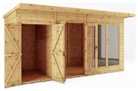 Mercia 14 x 6ft Maine Pent Summerhouse With Side Shed