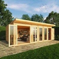 Mercia 6m x 4m Insulated Garden Room with Side Shed (with FREE Installtion)