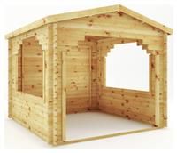 Mercia 3m x 3m 28mm Wall Log Gazebo