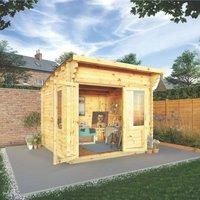 Mercia 3m x 3m 44mm Wall Curved Roof Log Cabin