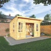 Mercia 4m x 3m 44mm Wall Curved Roof Log Cabin