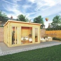 Mercia 4m x 3m Studio Pent Log Cabin (28mm)