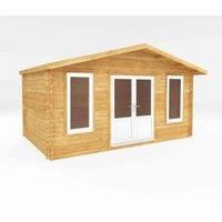 Mercia 5m x 3m Retreat Log Cabin (44mm) - White UPVC Windows & Doors
