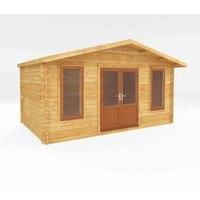 Mercia 5m x 3m Retreat Log Cabin (44mm) - Oak UPVC Windows & Doors