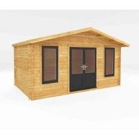 Mercia 5m x 3m Retreat Log Cabin (44mm) - Grey UPVC Windows & Doors