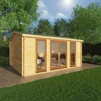 Mercia 5m x 4m Home Office Studio Log Cabin (44mm) - Oak UPVC Windows & Doors