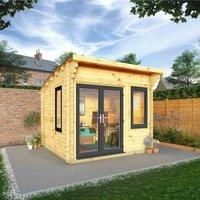 Mercia 3m x 3m Curved Roof Log Cabin (44mm)