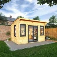 Mercia 4m x 3m Curved Roof Log Cabin (44mm)