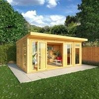 Mercia 5x3m Edwinstowe Insulated Garden Room with White UPVC, Brown